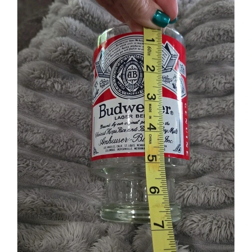 VINTAGE‎ Budweiser Beer Glass. Pristine Condition.  King Of Beers. 7